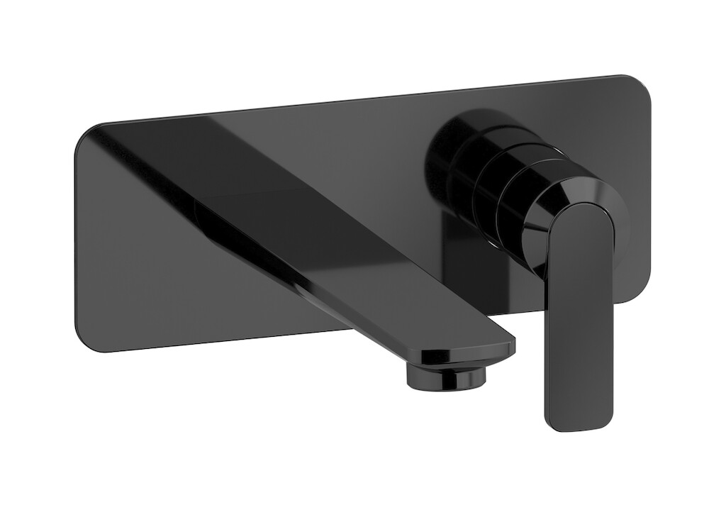 Встроенный в стену смеситель для раковины на 2 отверстия в комплекте с донным клапаном WE ARE IB c6206cf Black Chrome C-67