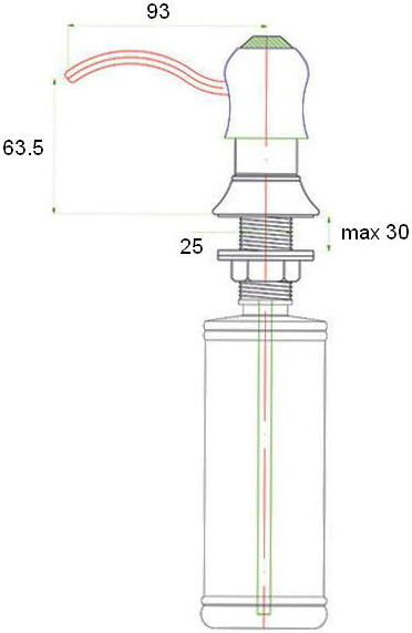 Встраиваемый дозатор ZorG Inox ZR-26 BR для жидкого мыла, бронза - Вид №1