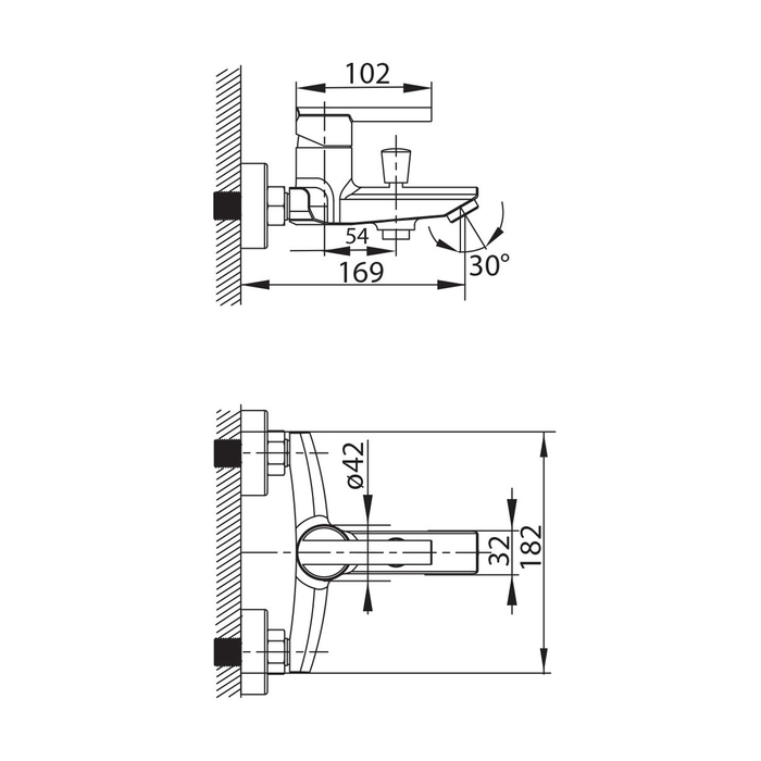 MAGSB00M02 Milardo Magellan Смеситель для ванны с коротким изливом Magellan Россия  - Вид №9
