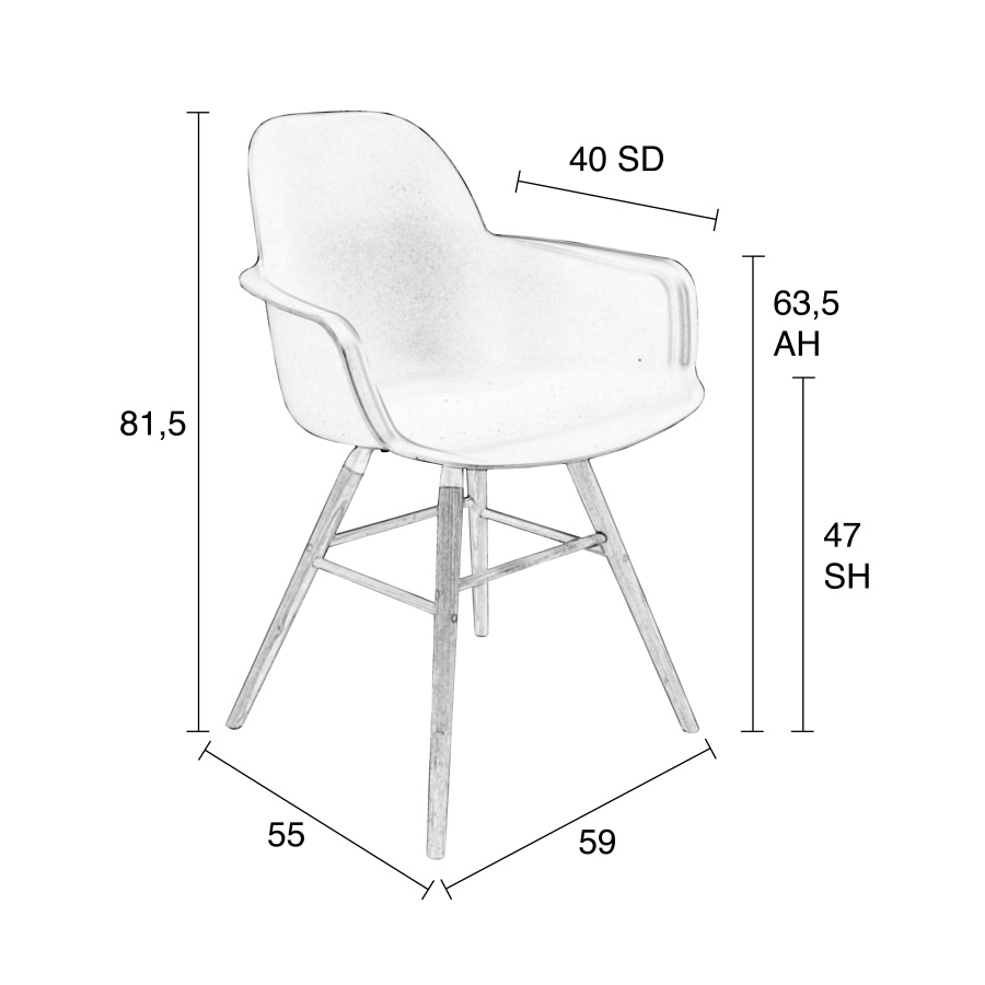 Кресло Albert Kuip светло-серое Zuiver 1200133 - Вид №1