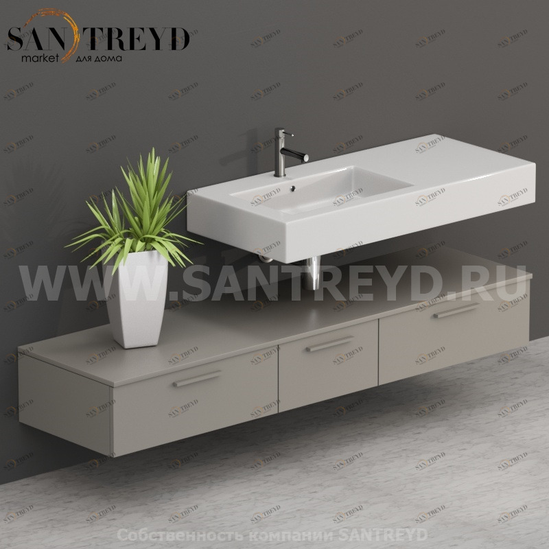 T18552GH2 Столешницы для использования в сочетании с тумбами и открытыми тумбами 185 см серая Globo ARREDO WOOD Италия Ceramica Globo
