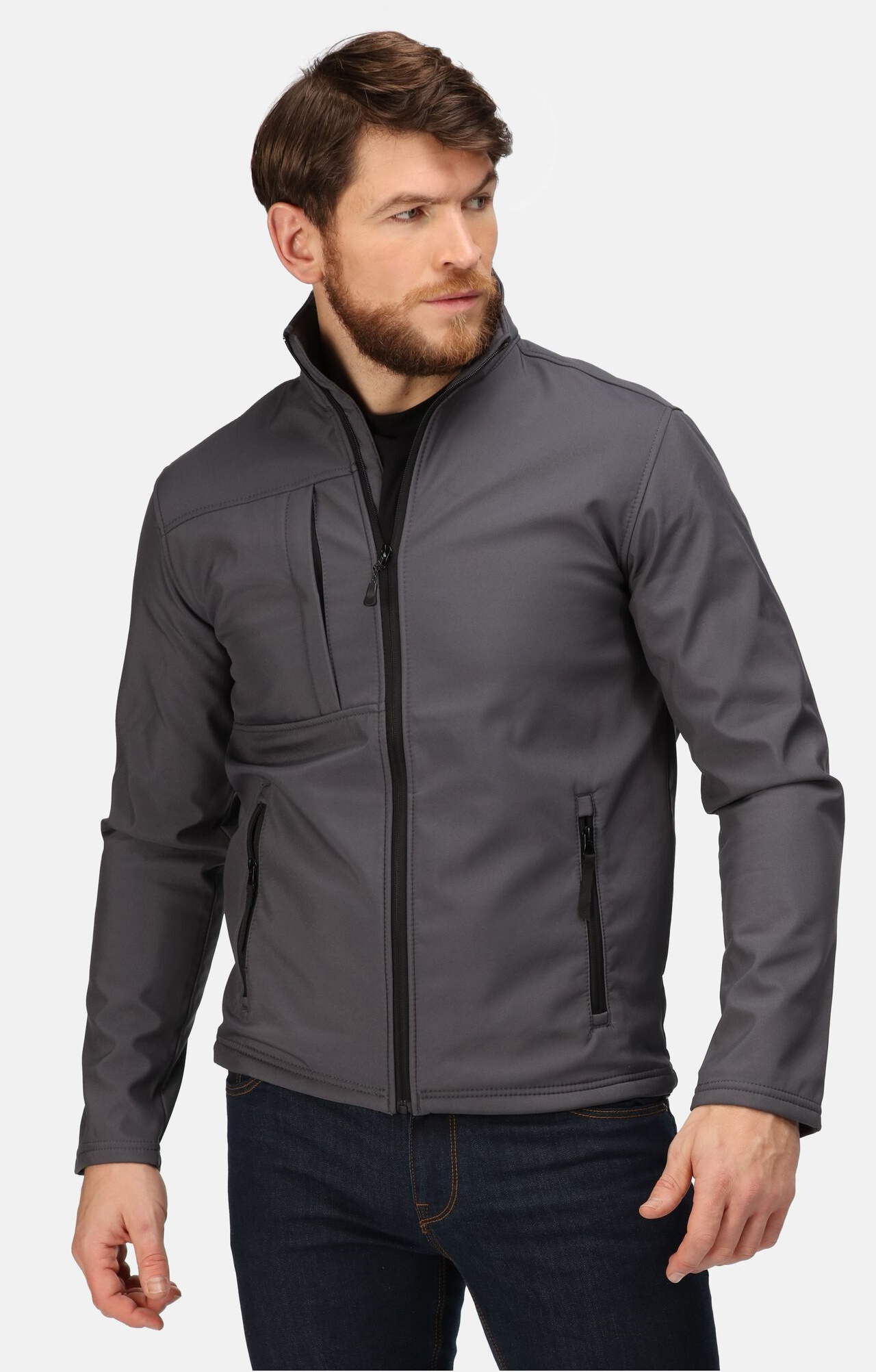 5046559 Куртка РЕГАТТА ПРОФЕШИОНАЛ ОКТАГОН II софтшел серо/черная  Зимняя спецодежда  размер 54-56 (XL)  - Вид №2