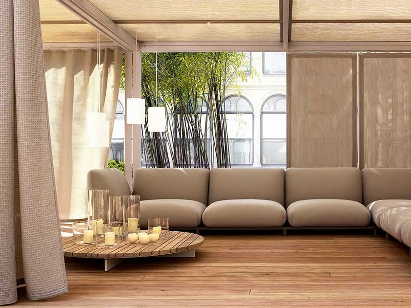 Деревянный круглый низкий журнальный столик Paola Lenti ARCH-00089305