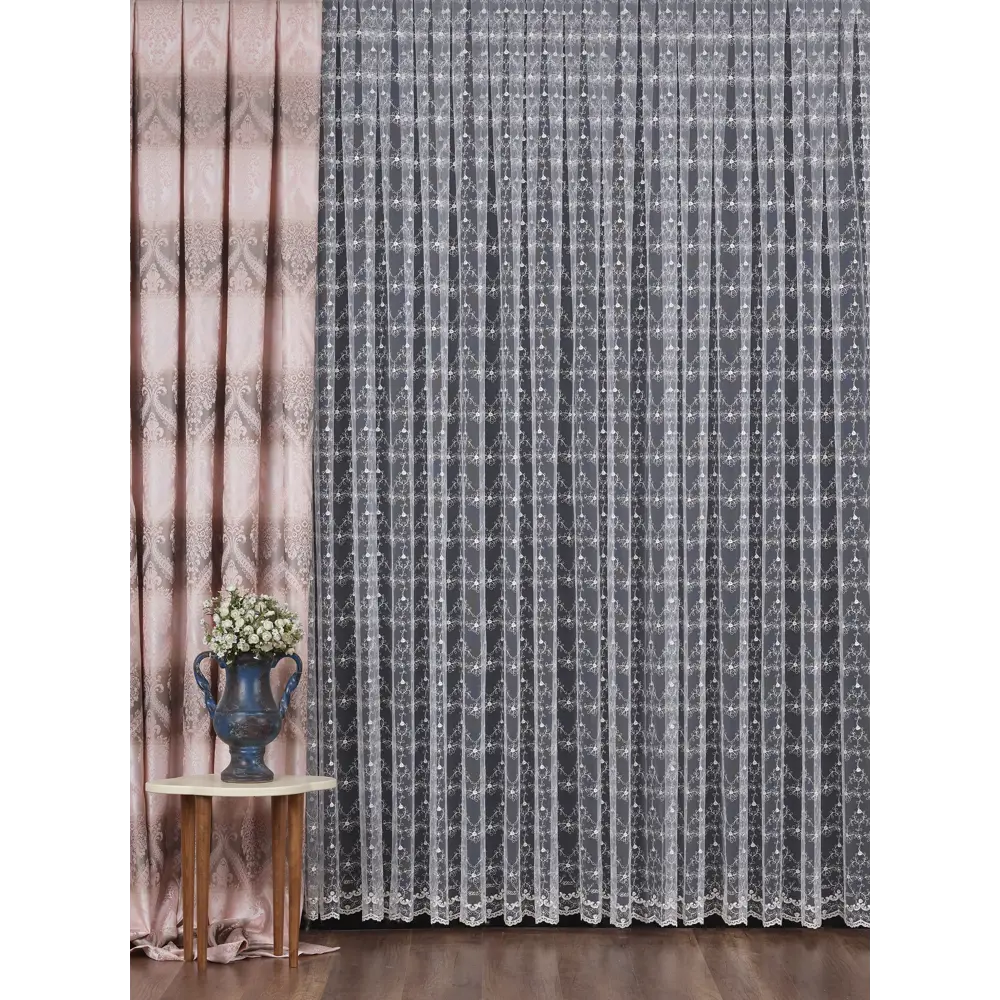 Тюль с вышивкой на сетке «Семечки» 1 п/м 280 см цвет кремовый ELIT HOME STLM-2196663 - Вид №3