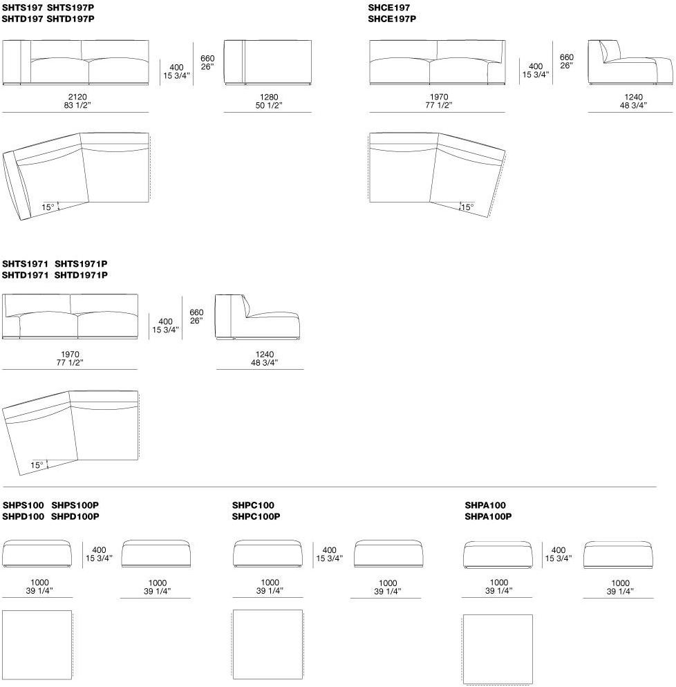 Poliform Секционный диван со съемным чехлом из ткани с шезлонгом Shangai sun-id-1398910 - Вид №7