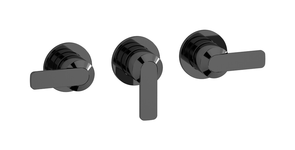 Встроенный смеситель для душа на 3 отверстия с двухходовым дивертером WE ARE IB c6410cf Black Chrome C-67