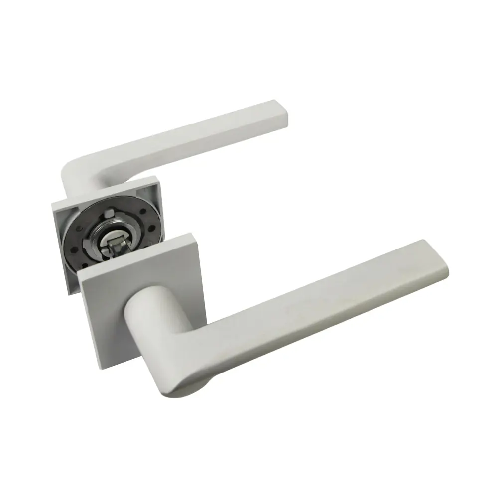 Дверная ручка на розетке KREAFORTA Паудер без запирания цвет белый STLM-2198448