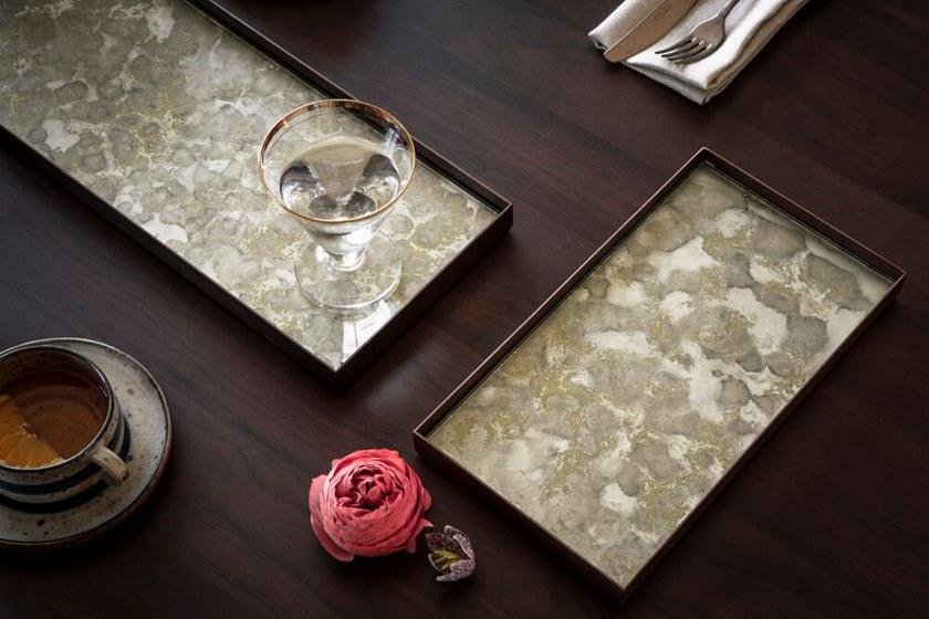 Ethnicraft Прямоугольный поднос из декорированного вручную стекла Organics sun-id-1389143 - Вид №4