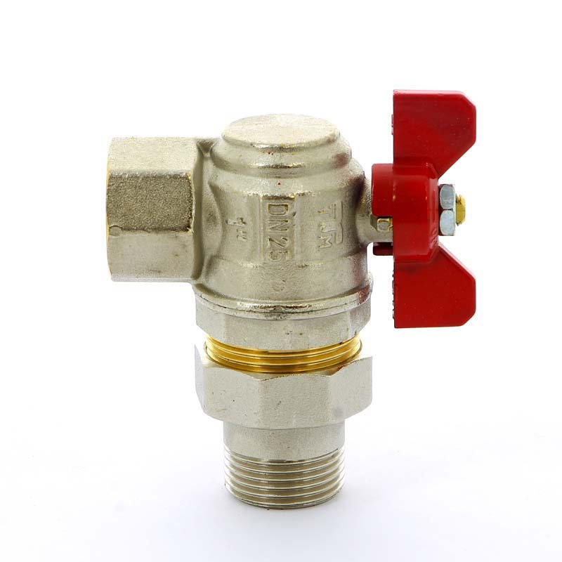 Кран шаровой НВ с разъемным соединением для коллектора бабочка TIEMME угловой 1" 2120006 - Вид №3