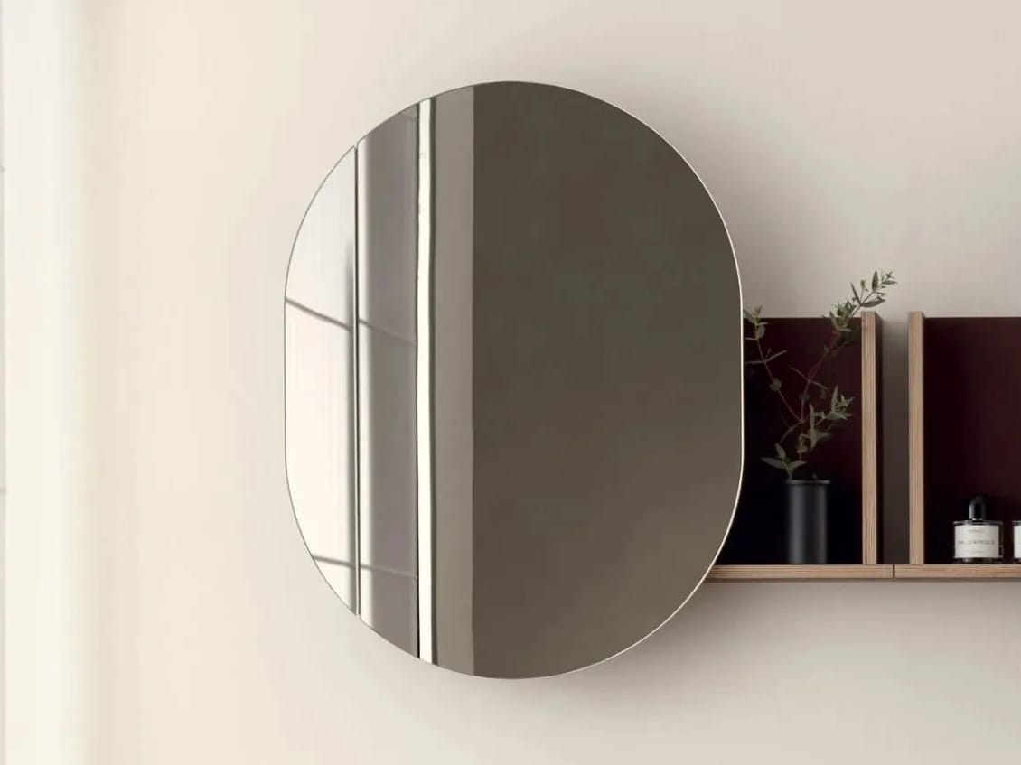 Fenix-NTM® овальное зеркало для ванной комнаты с полкой Ceramica Cielo THEO MIRROR ARCH-00004539