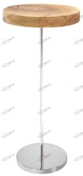 Ligne Roset Круглый высокий журнальный столик из ореха  11250195 