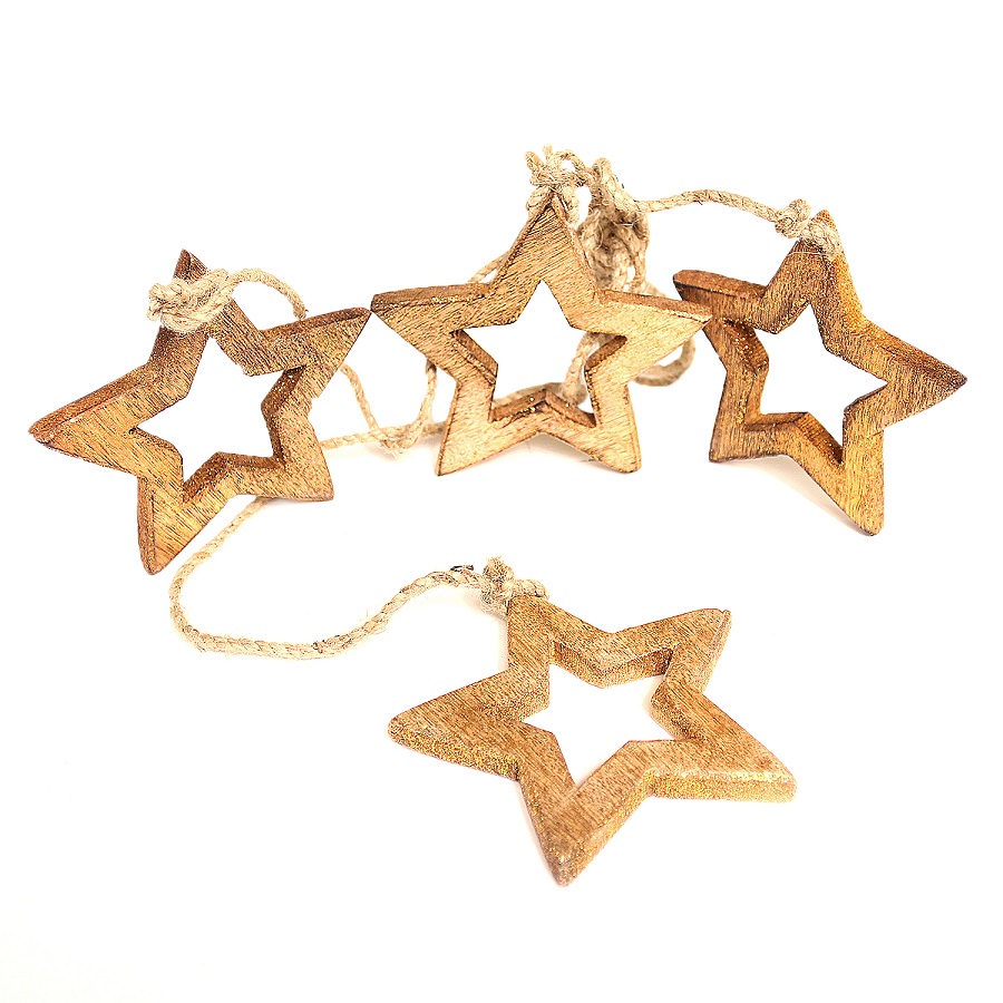 en_ny0034 Гирлянда подвесная wooden stars, 4 шт. EnjoyMe  - Вид №3