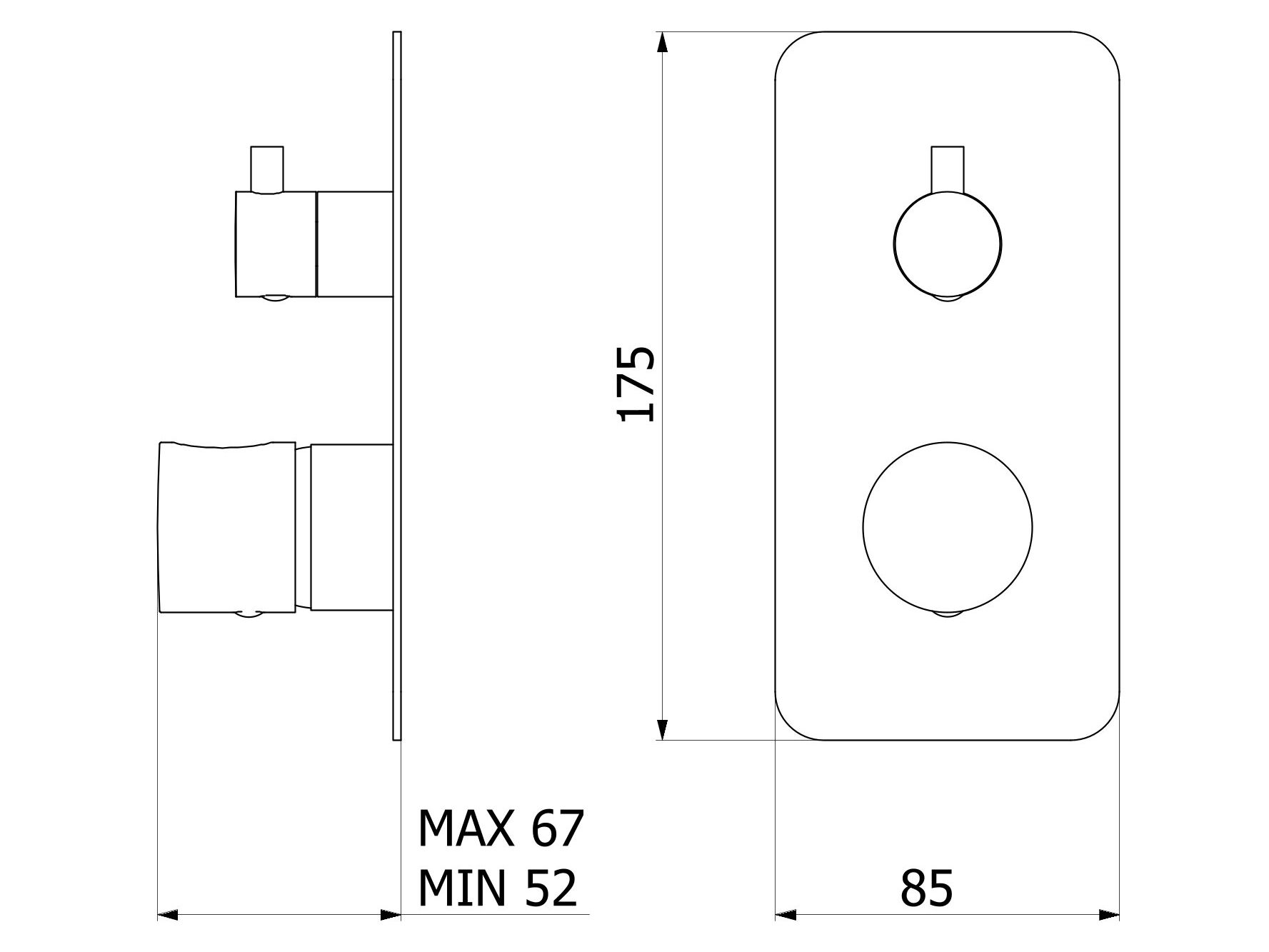 Смеситель для душа с переключателем IB Only One ARCH-00152772 - Вид №2