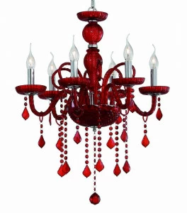Подвесная люстра Ideal Lux Giudecca SP6 Rosso IDEAL LUX ДИЗАЙНЕРСКИЕ, GIUDECCA ROSSO 057360 Красный