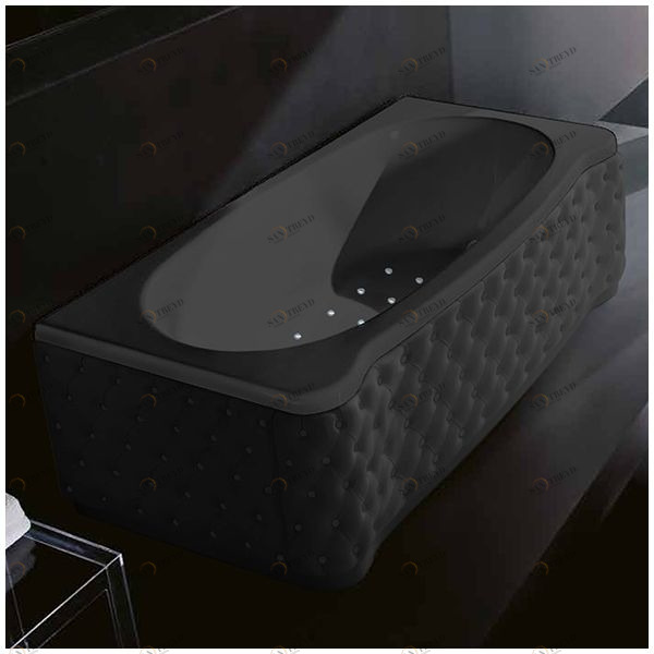 Ванна Gruppo treesse New Classic Young STA-V674C-DX-KC-C чёрная с аэромассажем прямоугольная правая чёрная кожа STAV674CDXKCC