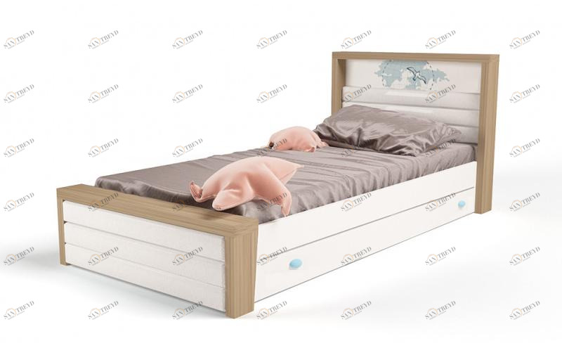 Кровать ABC-KING 190х120 №4MIX №4 (с мяг.изнож) (голубой) 4631147962041