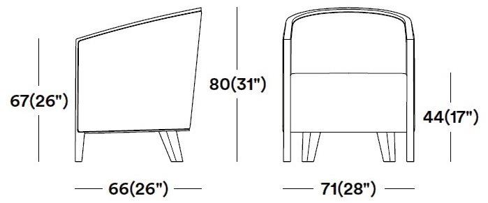 Tirolo Кресло из ткани с подлокотниками London 016 p - Вид №4