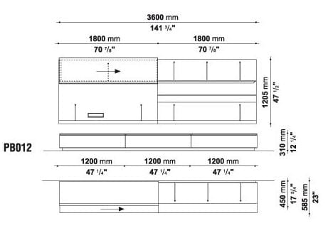 Навесной шкаф с дверным полотном B&B Italia PAB ARCH-00080831 - Вид №5