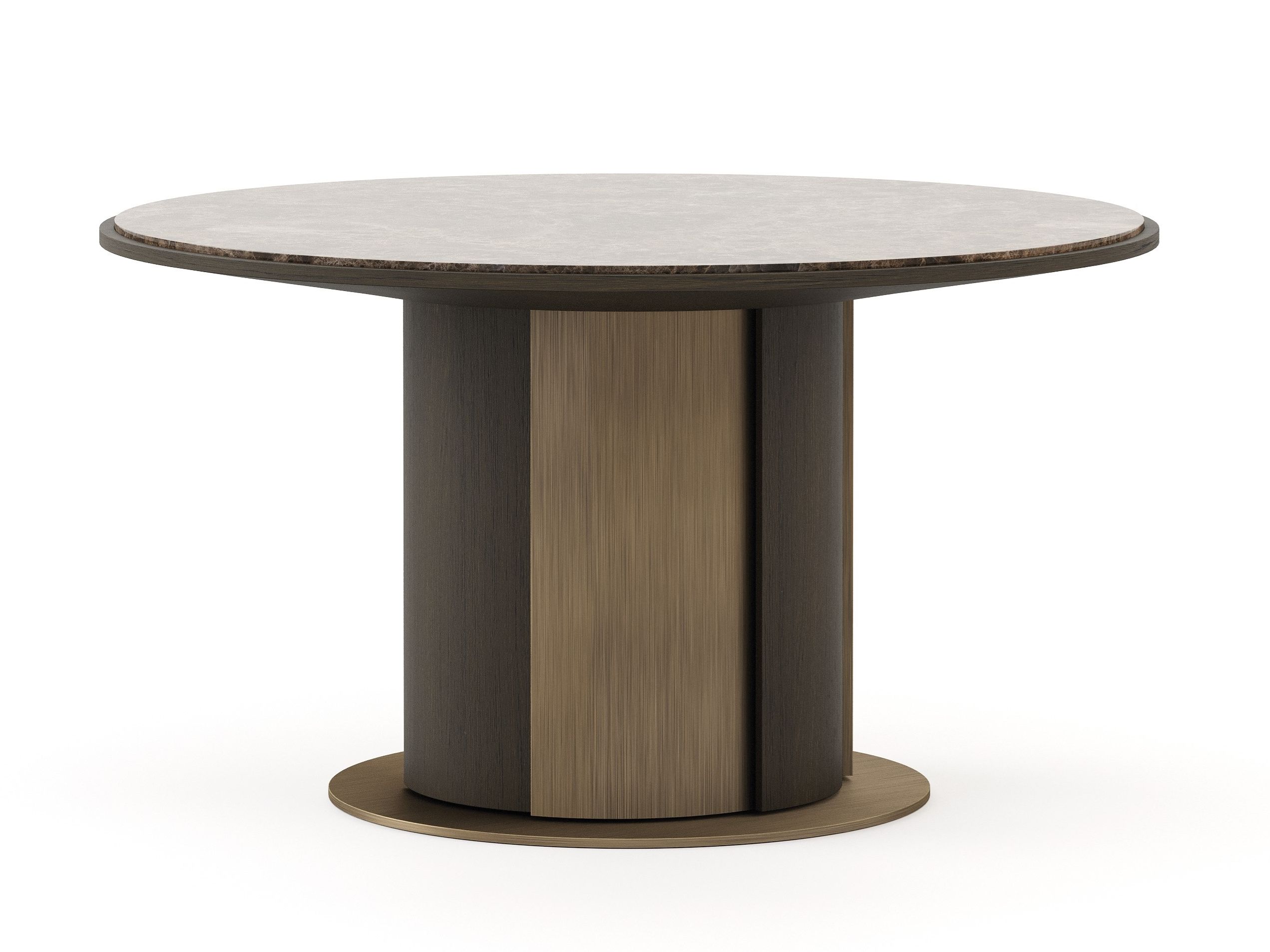 Круглый обеденный стол из эвкалипта и мрамора Stylish Club ARCH-00070671