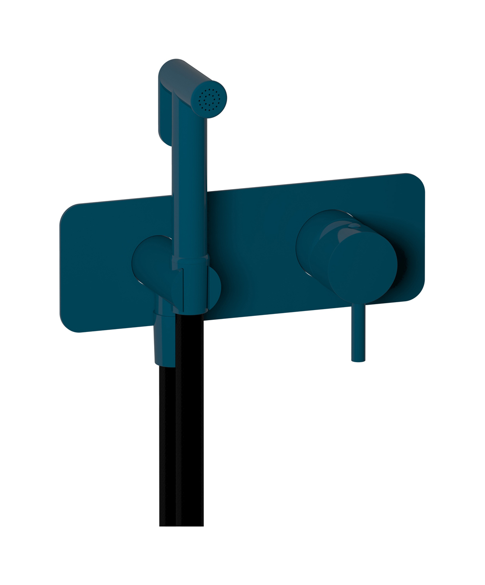 Внешние части гигенического душа со смесителем. WE ARE IB co706bl Blue Garda Colore