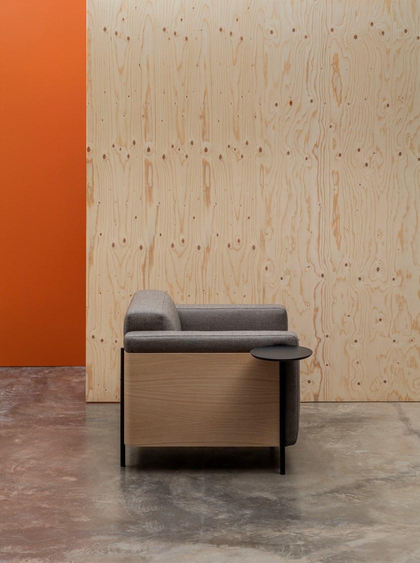 Andreu World Кресло из ткани с подлокотниками Rap Bu1135 - Вид №5