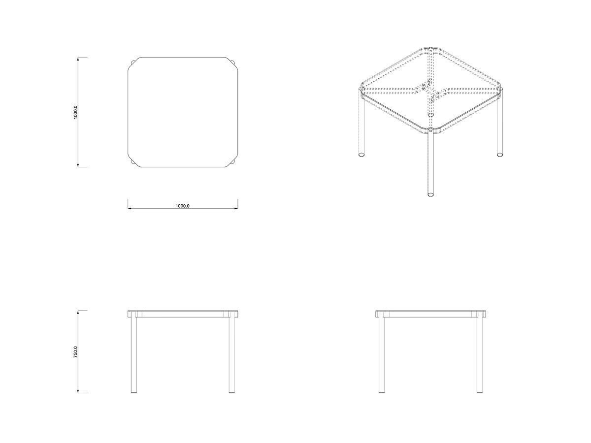 Алюминиевый квадратный садовый стол Joyf Tropic ARCH-00120522 - Вид №4