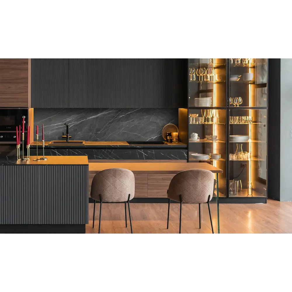 Santreyd Панель ПВХ Мрамор темно-серый для стен кухни 89346065 STLM-1429702 - Вид №3