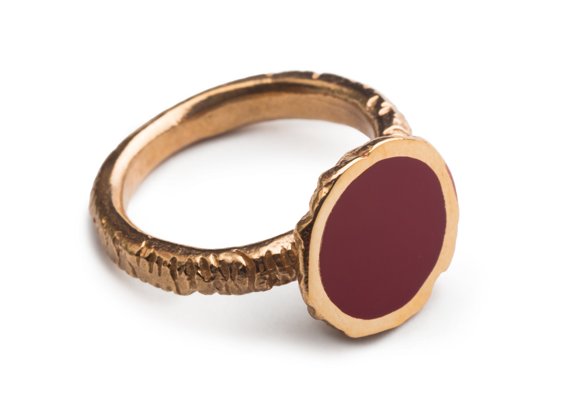 EB122 Кольцо, бордовый, бронза, эмаль ELENA BERTELLOTTI Santreyd 