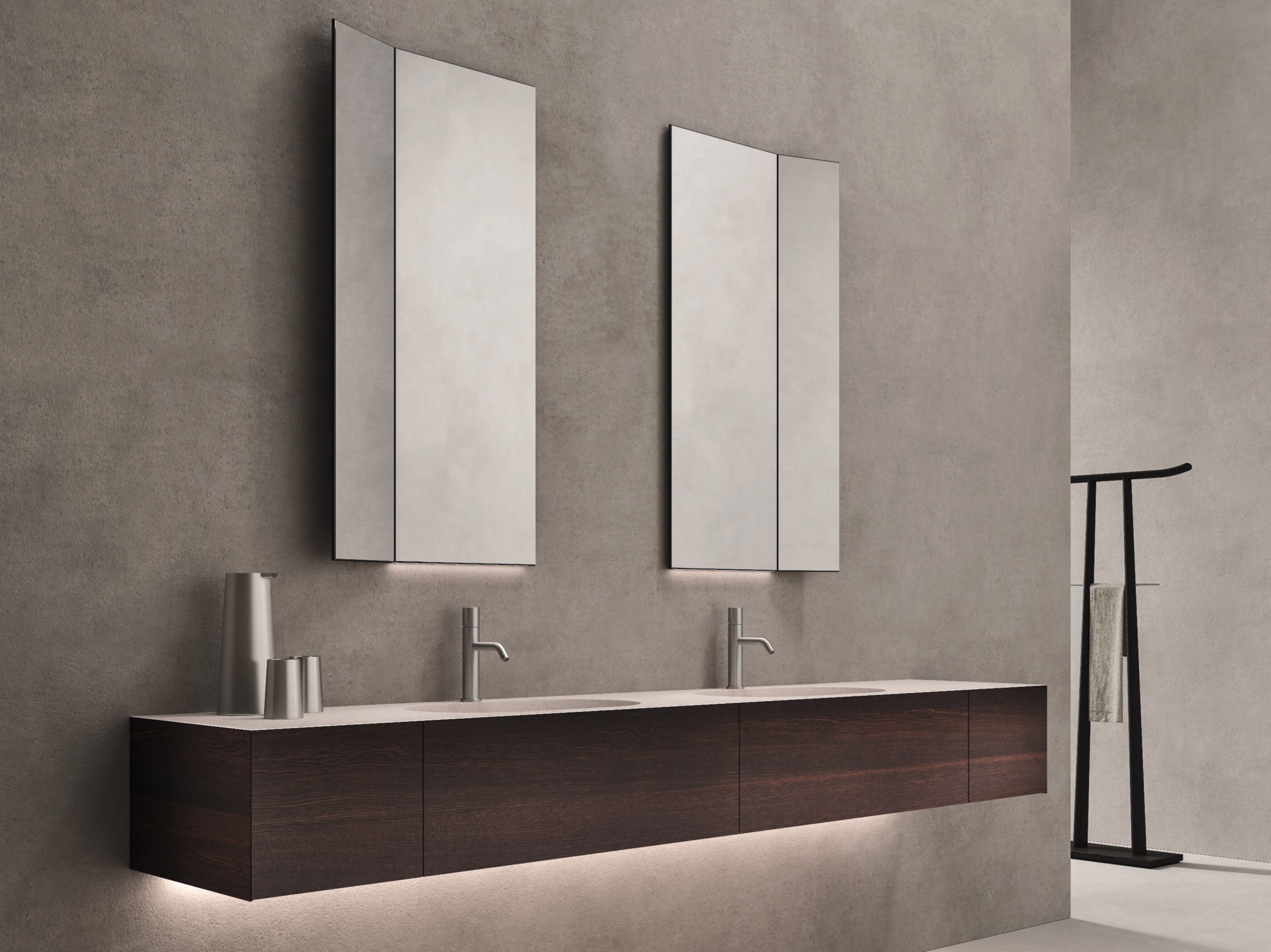 Двойной подвесной шкаф для раковины из дуба со встроенной раковиной Noorth Azuma ARCH-00057395