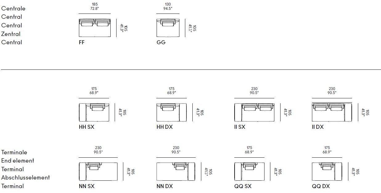 Casamania & Horm Модульный диван со съемным чехлом из ткани или кожи Dizzy sun-id-1374910 - Вид №9