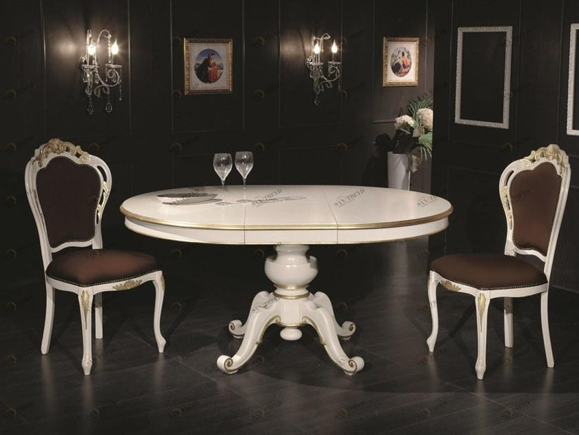 SCAPPINI & C Раздвижной обеденный стол из дерева с основанием 4 звезды 35th anniversary 146/ne