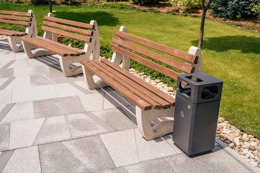 ENCHO ENCHEV - ETE Скамейка из бетона и дерева со спинкой  39  - Вид №5