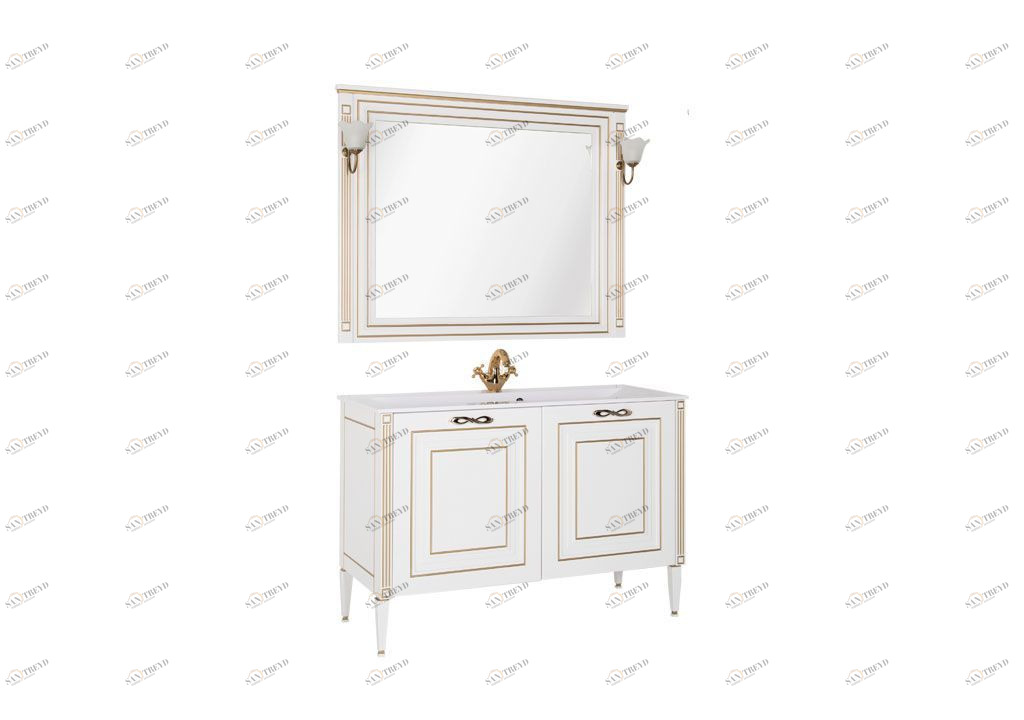 Мебель для ванной Aquanet Паола 120 белый/золото (литьевой мрамор) 00187865