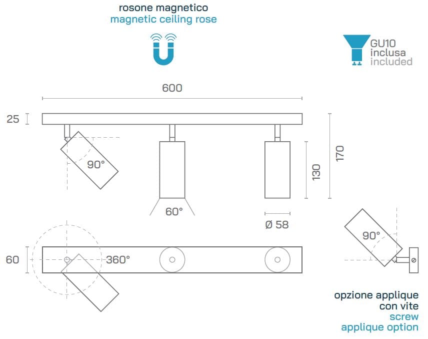 Несколько регулируемых потолочных алюминиевых прожекторов Amarcords Tobe ARCH-00124235 - Вид №16
