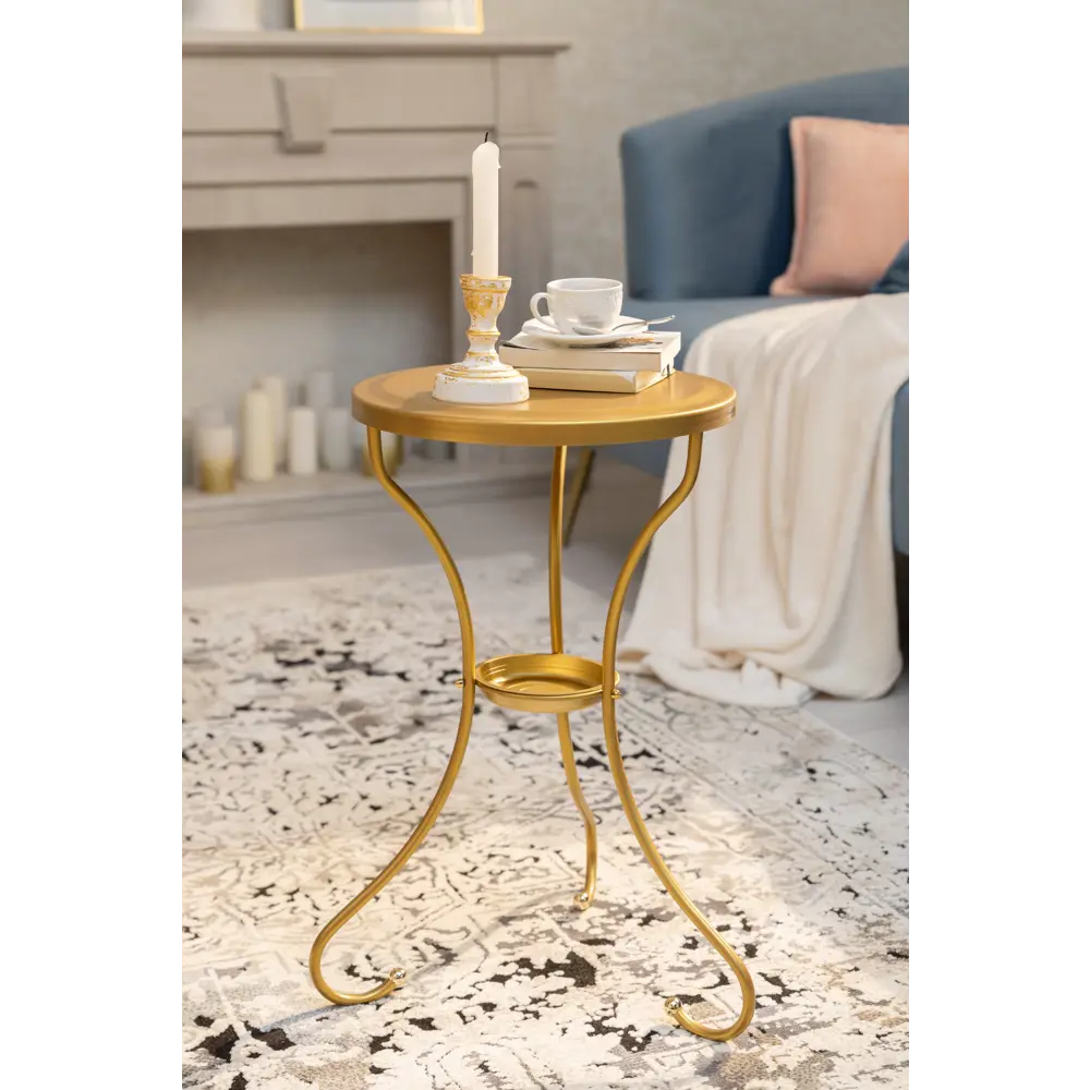 Столик кофейный Sheffilton 52x47 см цвет золото STLM-2204910 - Вид №4