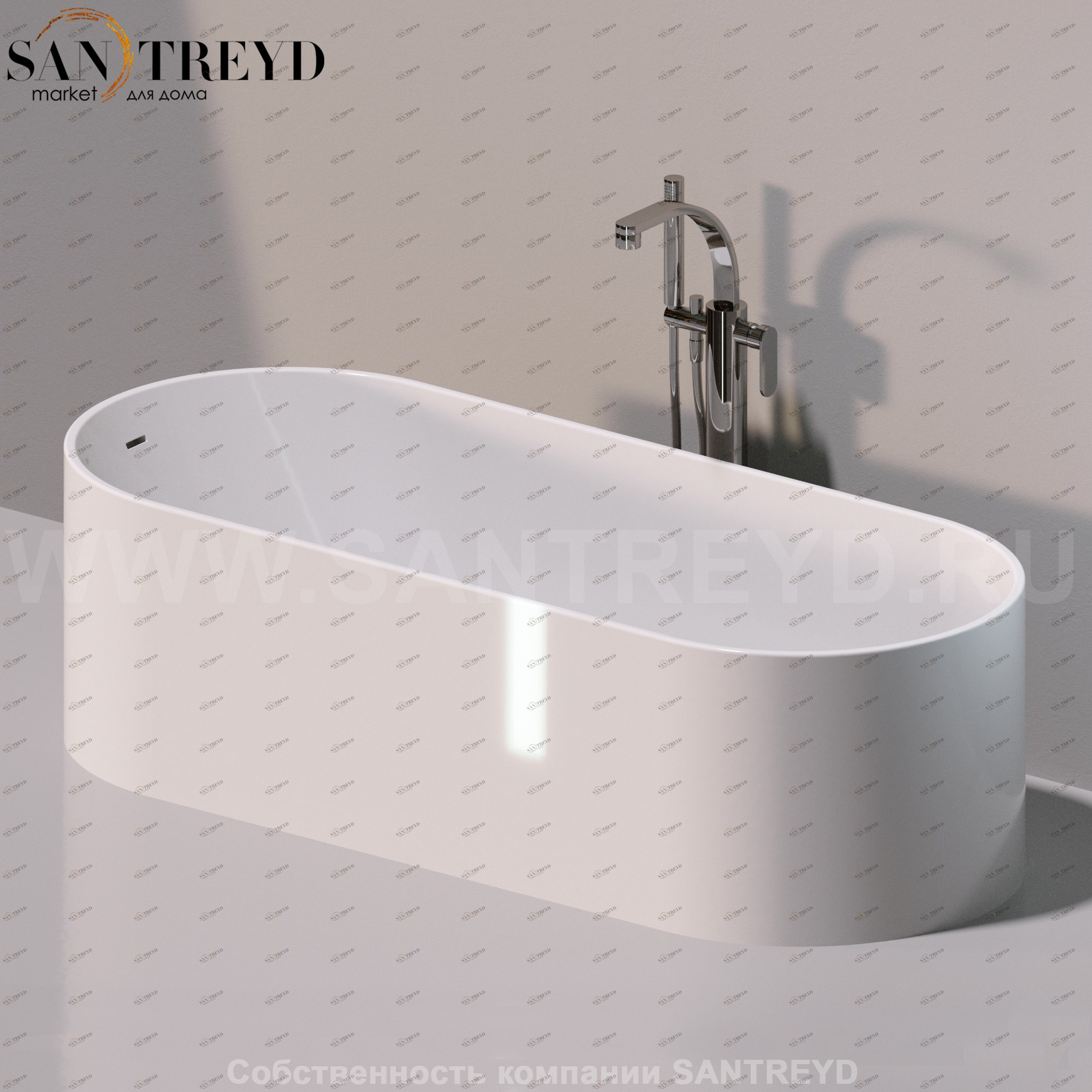 Flaminia OVAL Ванна свободностоящая белая OV170.9016 Ceramica Flaminia OV1709016