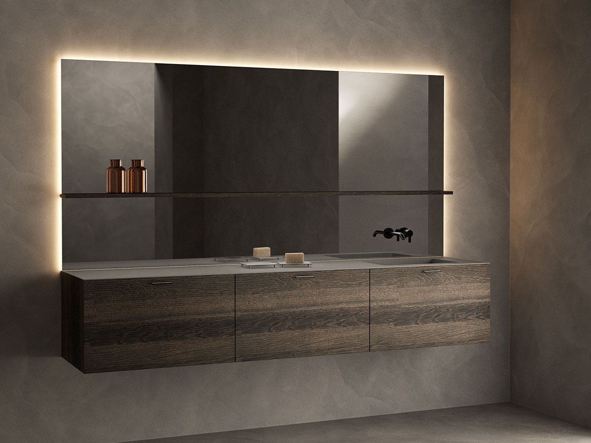 Зеркало со встроенным настенным освещением для ванной комнаты Inbani решетка ARCH-00076440 - Вид №6