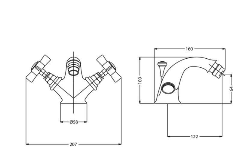 Смеситель для биде с одним отверстием Gentry Home Ascot ARCH-00050707 - Вид №2