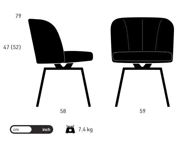 Мягкий стул с крестообразной рамой KFF Gaia Line ARCH-00116135 - Вид №19