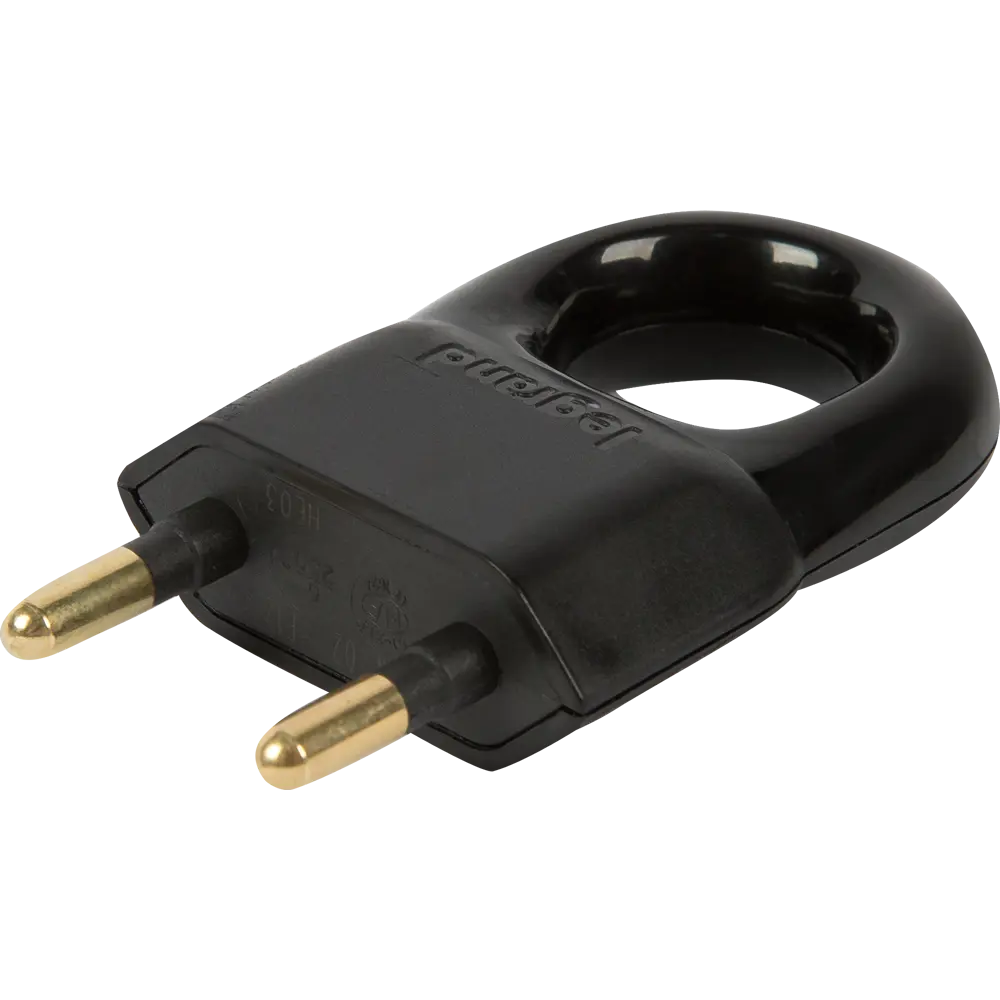 Вилка без заземления Legrand Элиум плоская 230 В цвет чёрный STLM-2011572