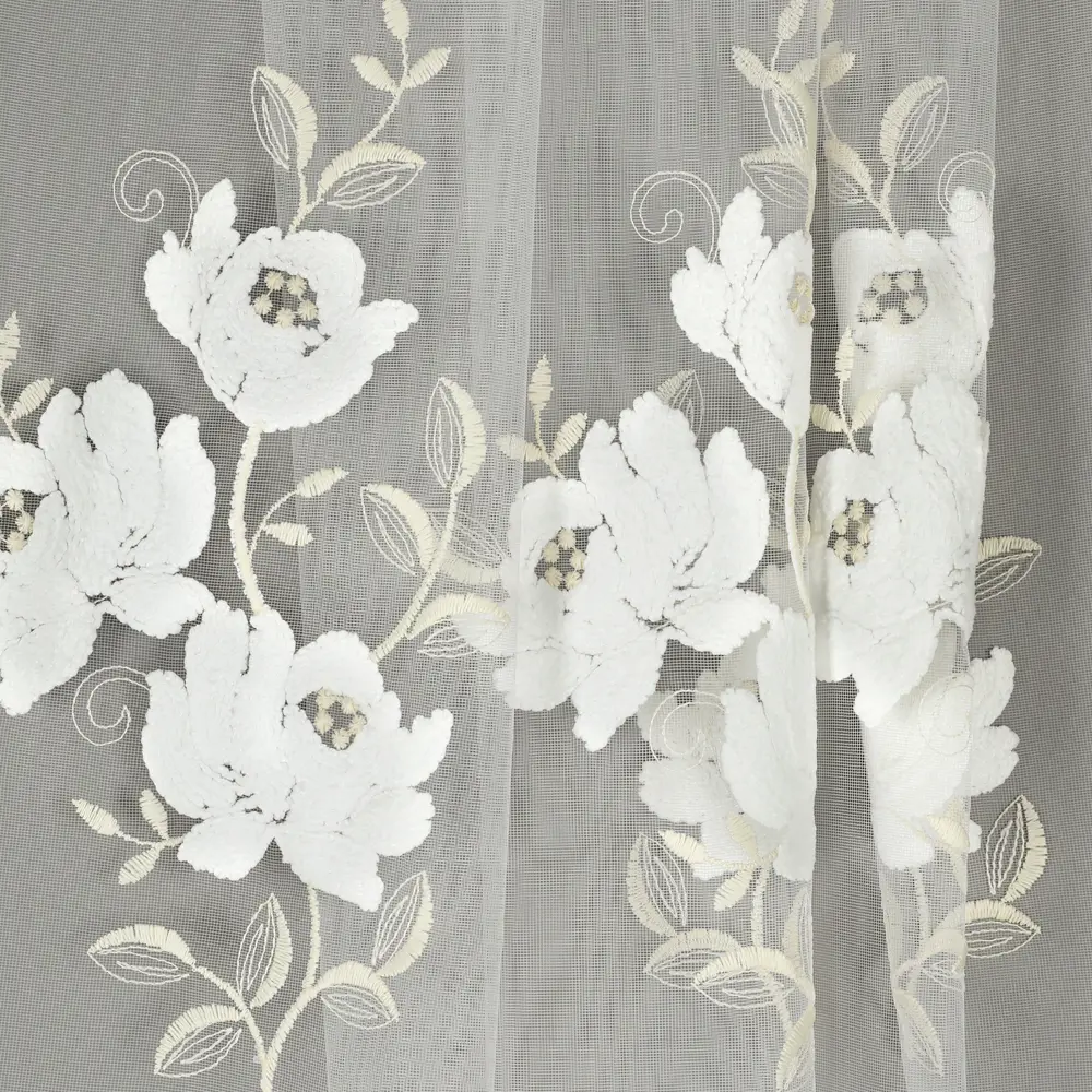 Тюль Santreyd с изысканной вышивкой - нежный пион для элегантных интерьеров 83972853 STLM-1049549 - Вид №1