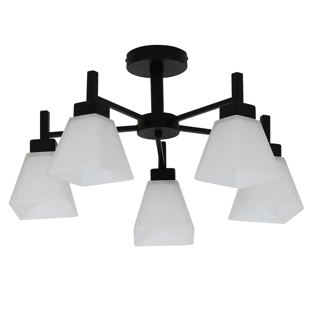 Люстра на штанге Cello 5 ламп 20 м² цвет черный SCHAFFNER STLM-2129668 - Вид №2