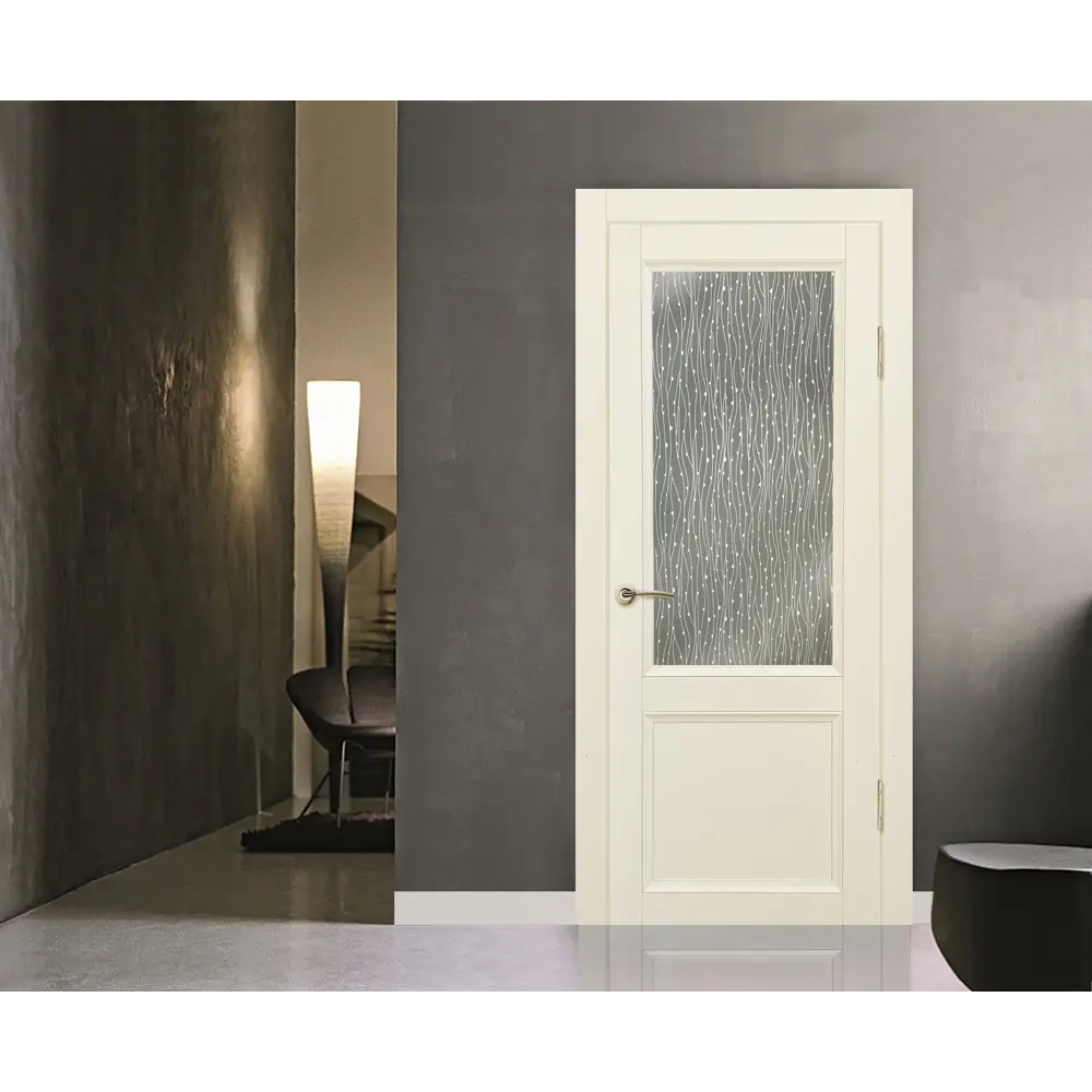 Дверь межкомнатная Рондо остеклённая Hardflex ламинация цвет магнолия 90x200 см (с замком и петлями) 83699060 STLM-2164683 МАРИО РИОЛИ  - Вид №4