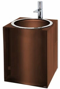 2608018 Подвесная раковина настенная овальная Vallvé Bronze gloss белая