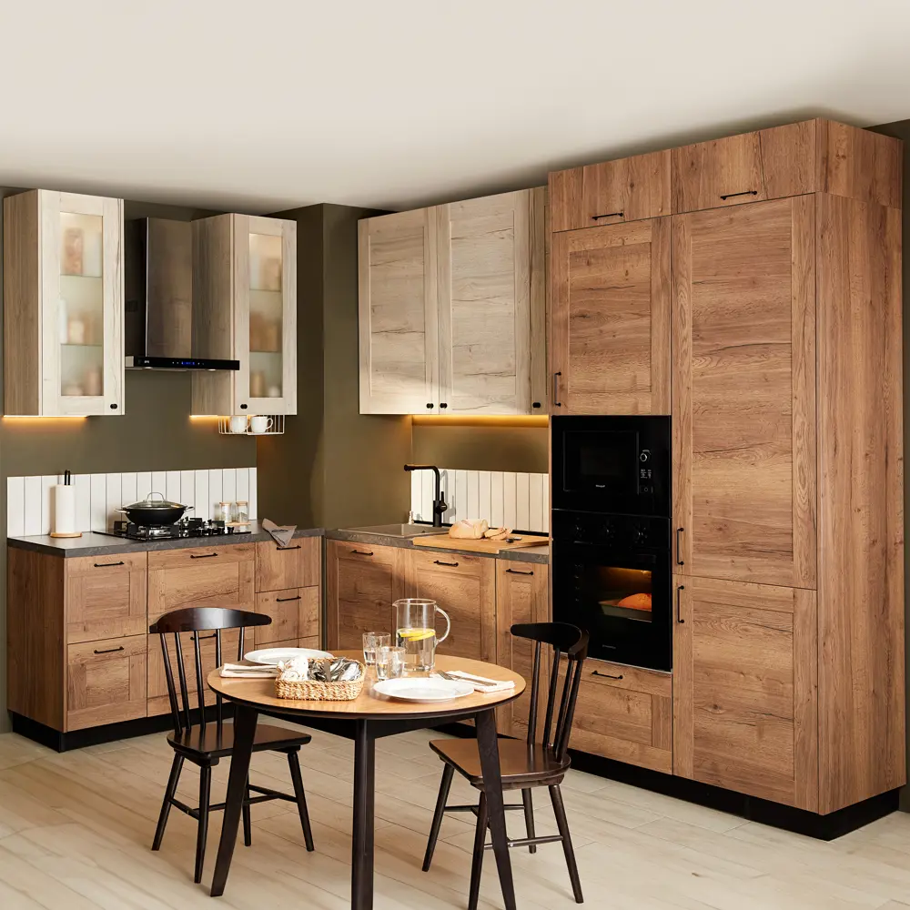 Фасад-витрина кухонного шкафа Касли 39.7x76.5 см KONSENSA ЛДСП цвет светлое дерево STLM-2032925 - Вид №11