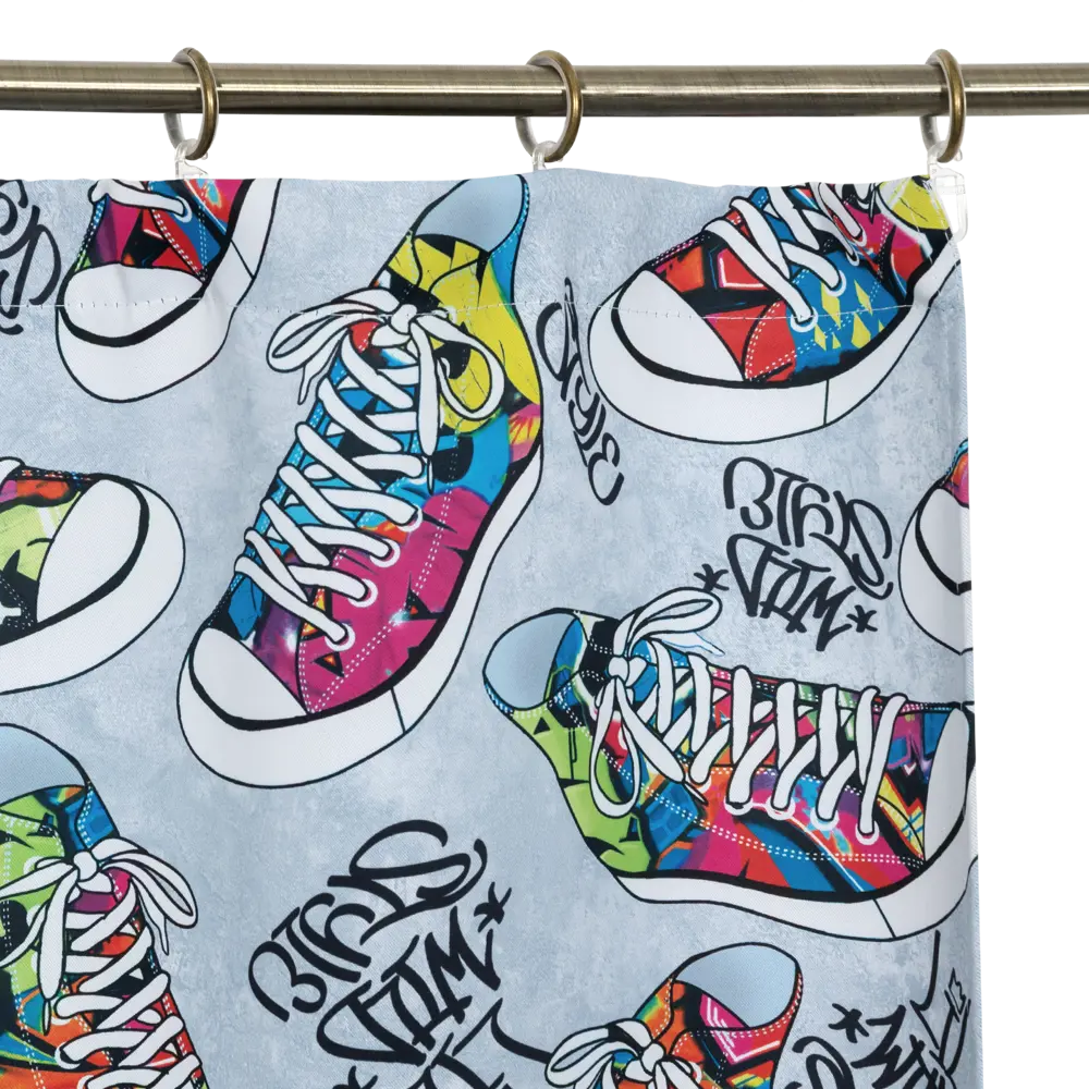 Штора на ленте «Кеды» 145х260 см цвет серый SEASONS STLM-2036249 - Вид №2