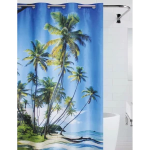 Штора для ванной комнаты «Palma 2» 180х200 см цвет синий