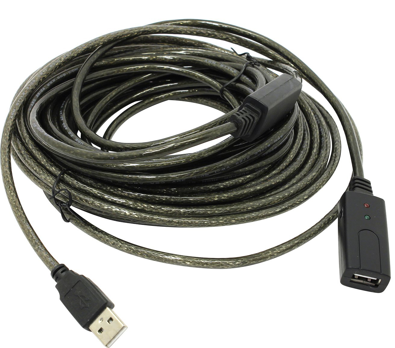 GCR-UEC3M21-BD2S-25.0m удлинитель usb 2.0 с 3-мя акивными усилителями сигнала 25.0m premium, am/af 24/22 awg экран, армированный, морозостойкий, разъём для доп.питания, Greenconnect Santreyd 