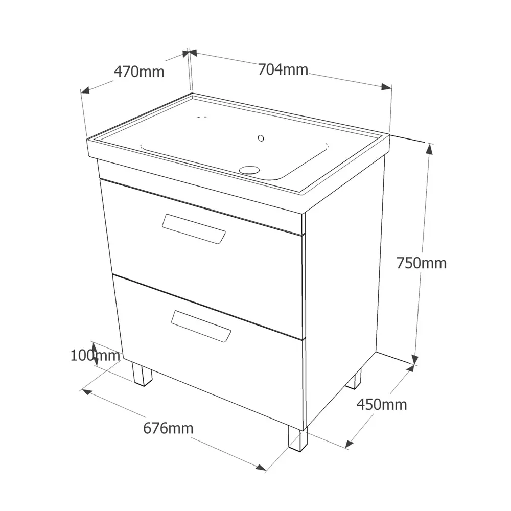 Тумба под раковину напольная Hilton 70 см цвет графит VIGO STLM-2188181 - Вид №6