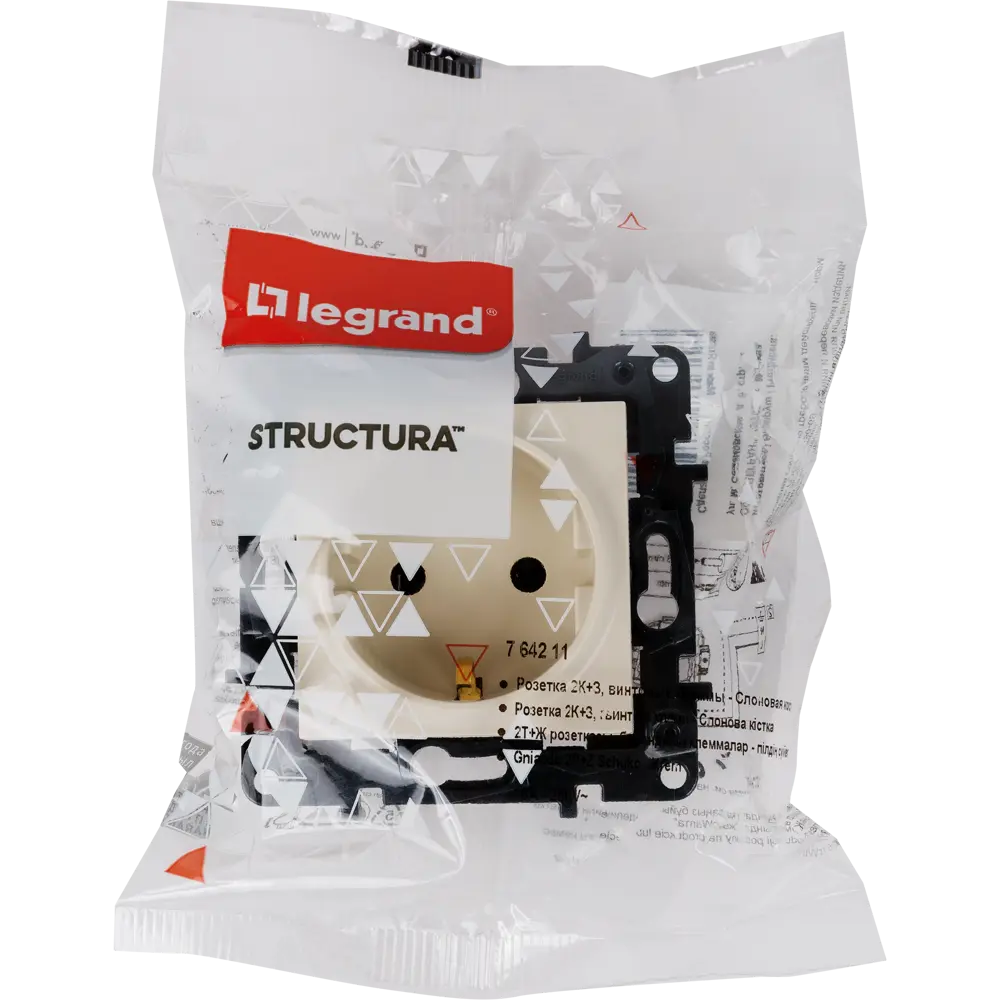 Розетка с заземлением Legrand Structura без шторок 16А 250В винтовые зажимы цвет слоновая кость 82064663 STLM-2176415 - Вид №4